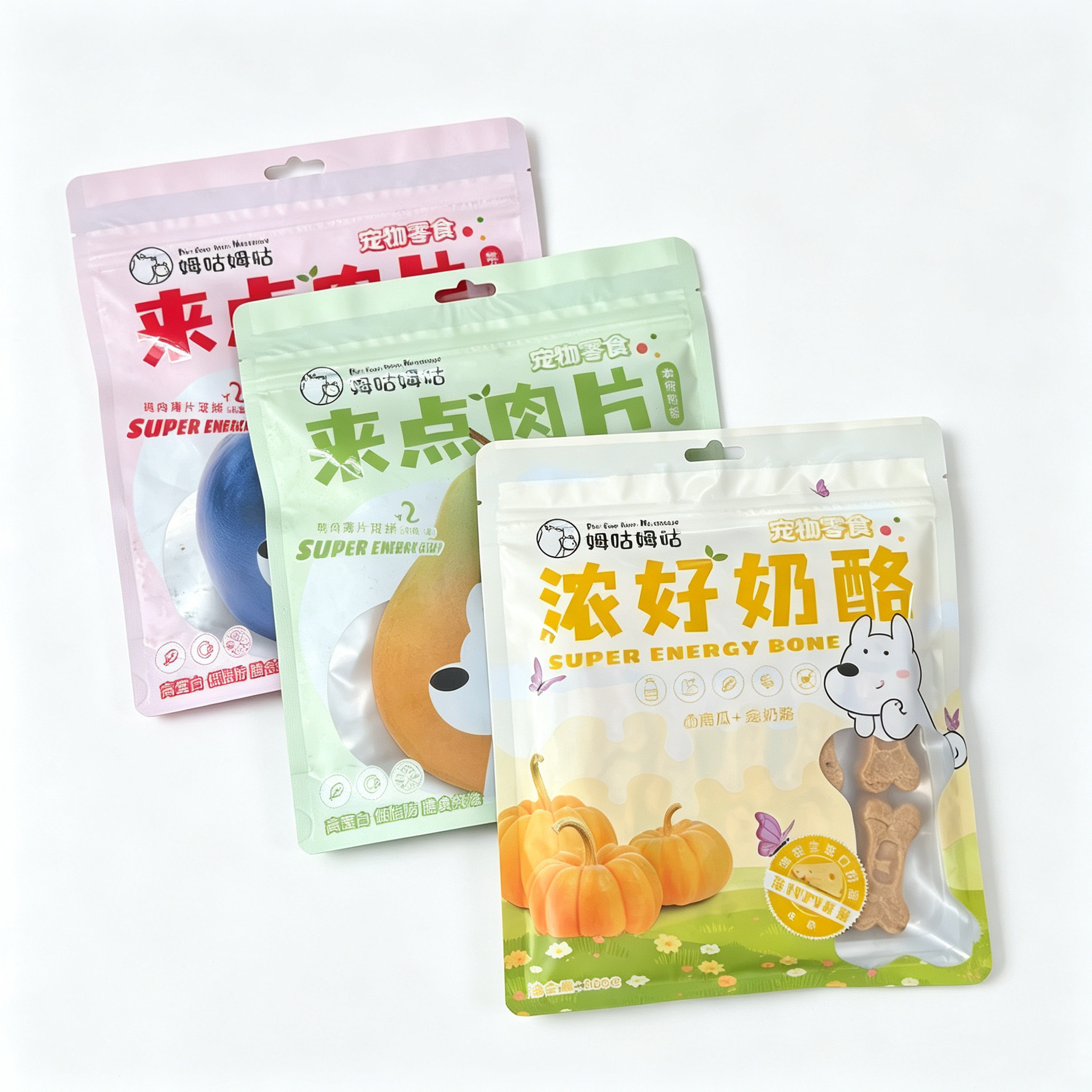 姆咕姆咕来点肉片宠物零食果蔬肉片奶酪骨犬用高蛋白膳食纤维100g