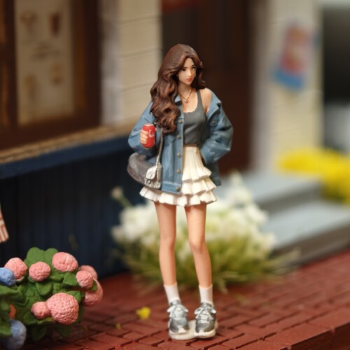 1:64比例微缩人偶模型可乐女孩人偶模型微缩场景人物微缩场景搭子