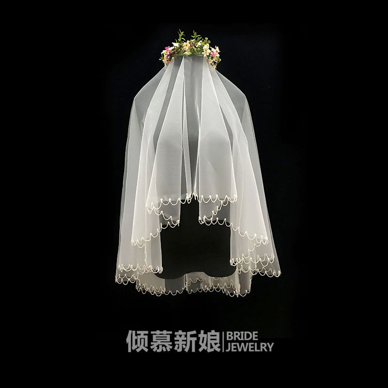 Korean bride Ruansha Headdress Simplicity white Lace have cash less than that is registered in the accounts Mid length version marry wedding Wedding dress manual Headdressin the Accessories/Leather belt/Hat/Muffler , Wedding dress accessories , Veil  category - from Buy2taobao.com to provide professional Taobao agent buy service