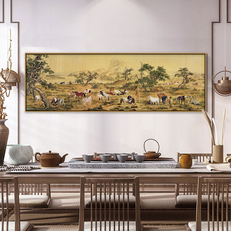 百骏图名画风大气手工十字绣新品