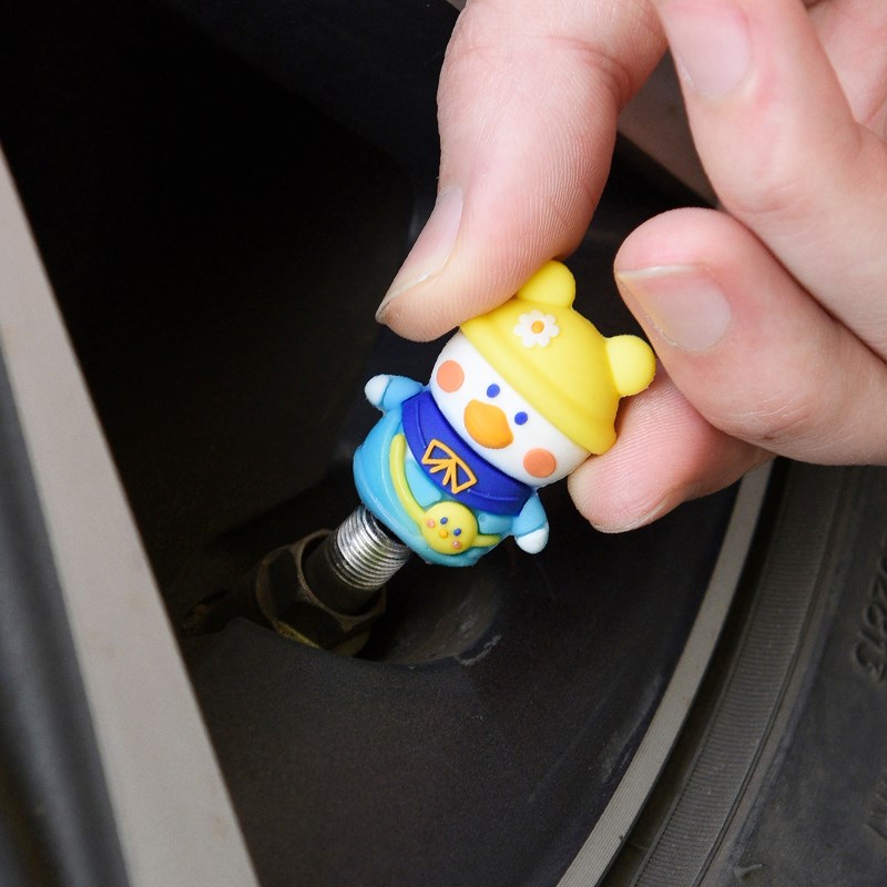 汽车气门嘴帽轮胎改装创意卡通图案防尘帽摩托车电动车气门芯冒盖