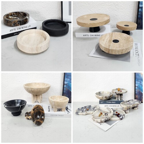 高档大理石果盘托盘摆件