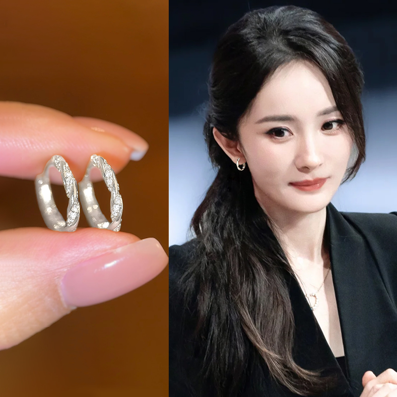 银色小众简约百搭耳环