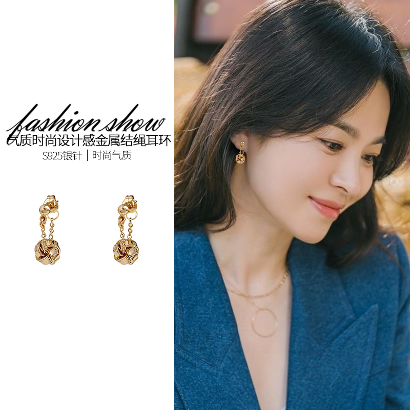 s925银针纯银法式耳环