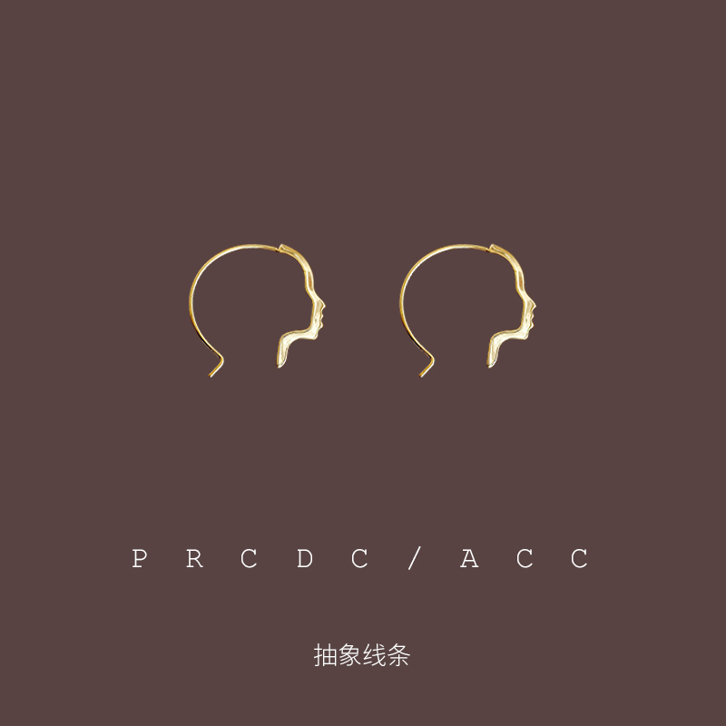 人脸轮廓韩国法式风耳环