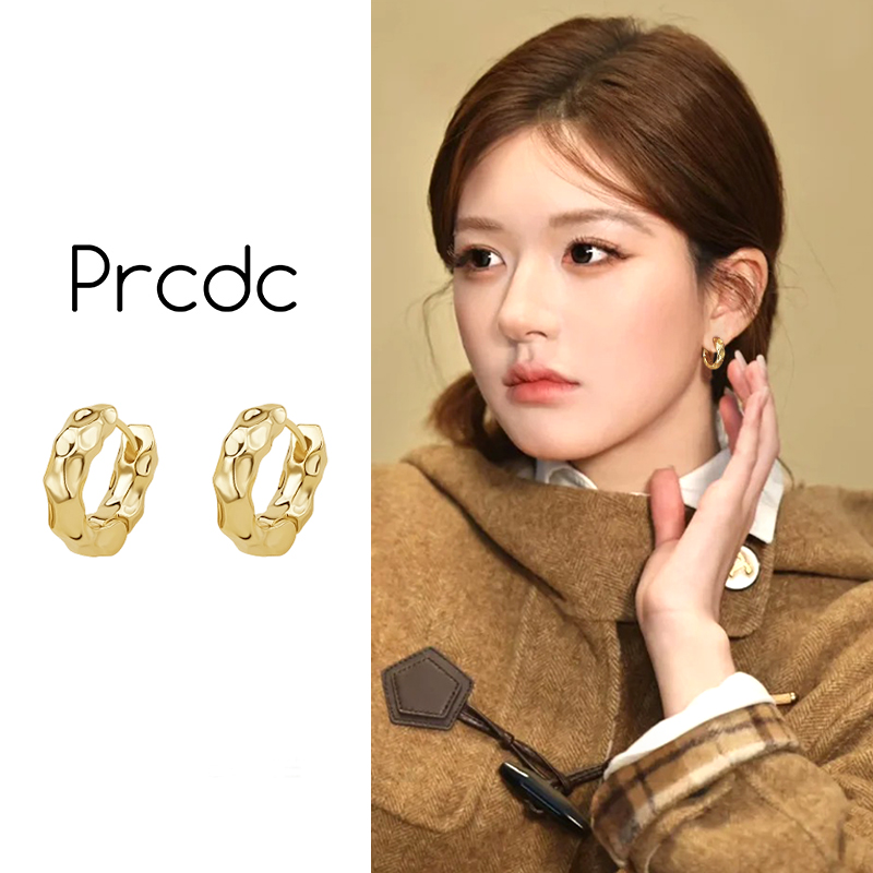 金色气质纹理耳环女士