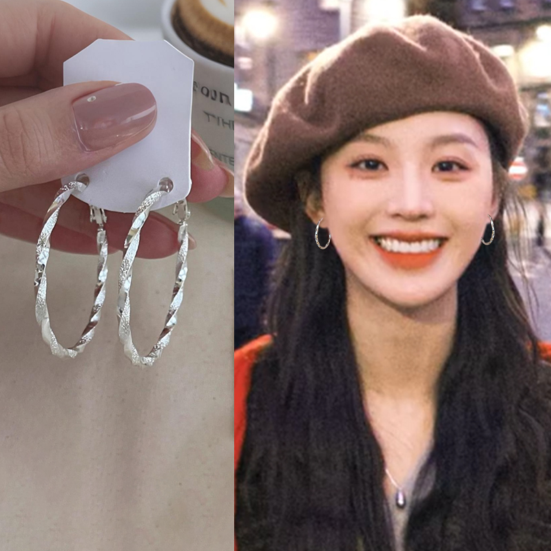 银色圈圈耳环女2025新款
