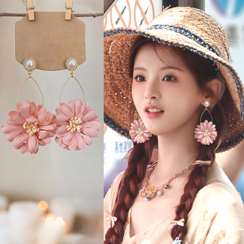 珍珠款花朵耳夹无耳洞女新款高级图片