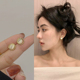 猫眼石蚊香盘耳夹女无耳洞小众设计感高级小清新耳饰简约小巧精致