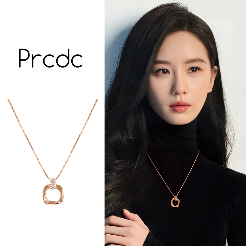 玫瑰金色项链女款新款