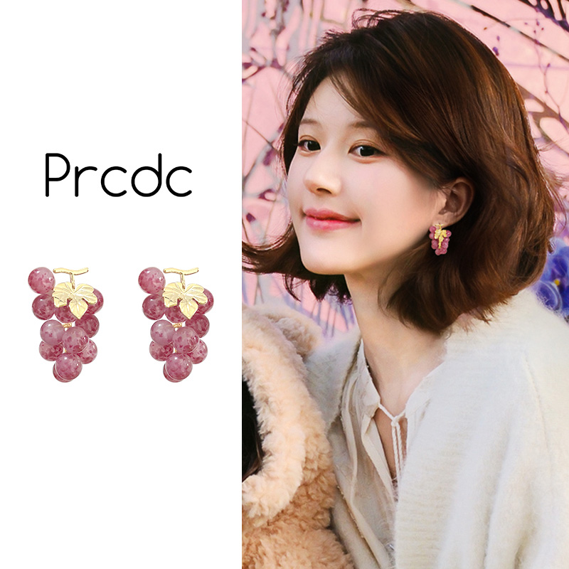 独特葡萄耳夹无耳洞女