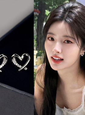 镂空银色爱心蚊香盘耳夹女无耳洞新款轻奢高级感小众精致绝美耳饰