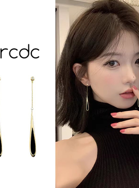 轻奢时尚黑色气质耳夹无耳洞女2025年新款潮小众设计高级感耳饰品