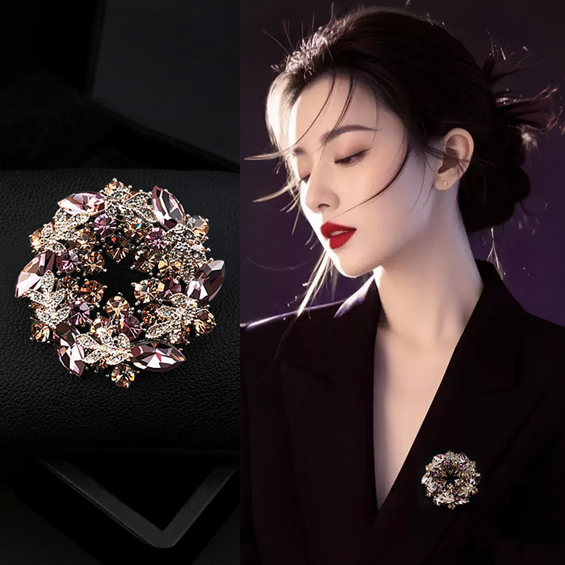 设计感紫荆花胸针女新款