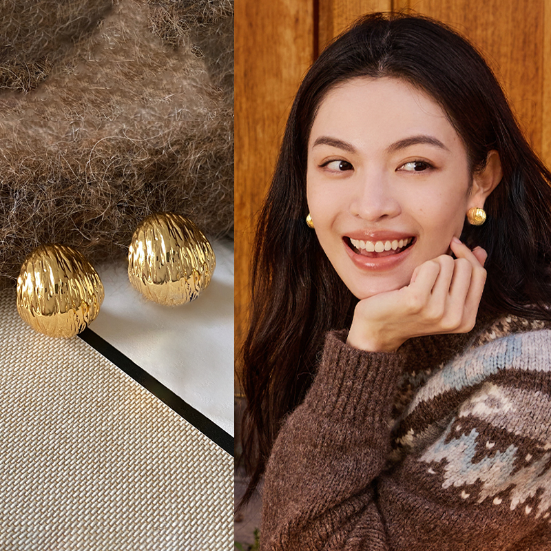 金色耳钉女2025新款爆款