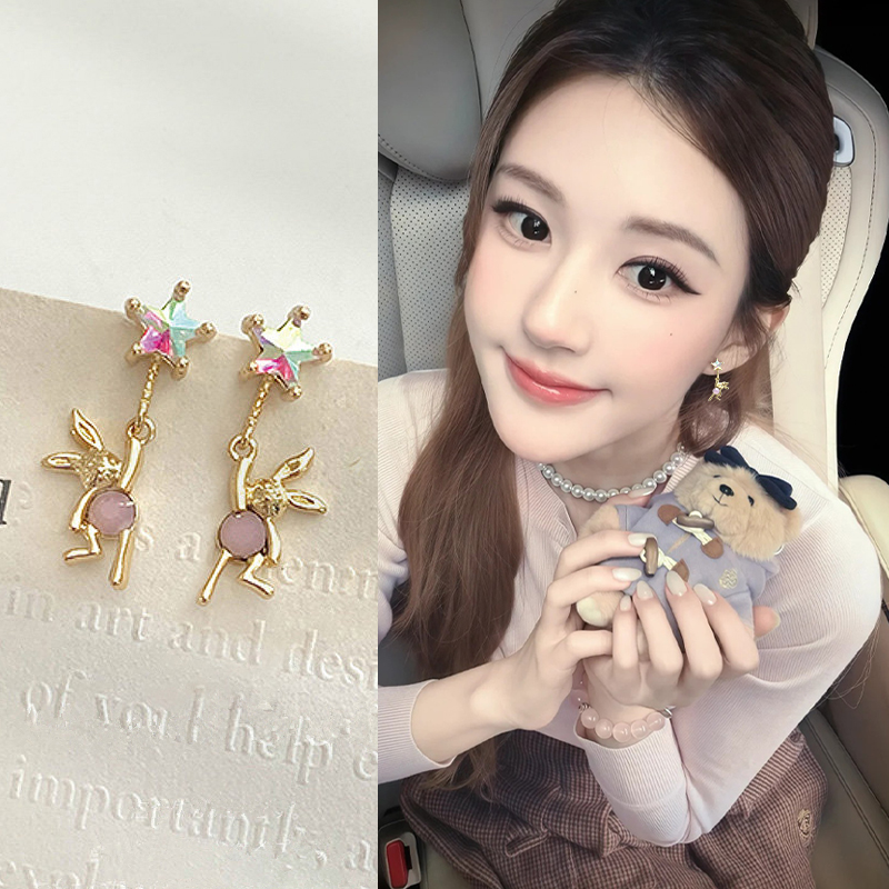 兔子耳环女士高级感超好看