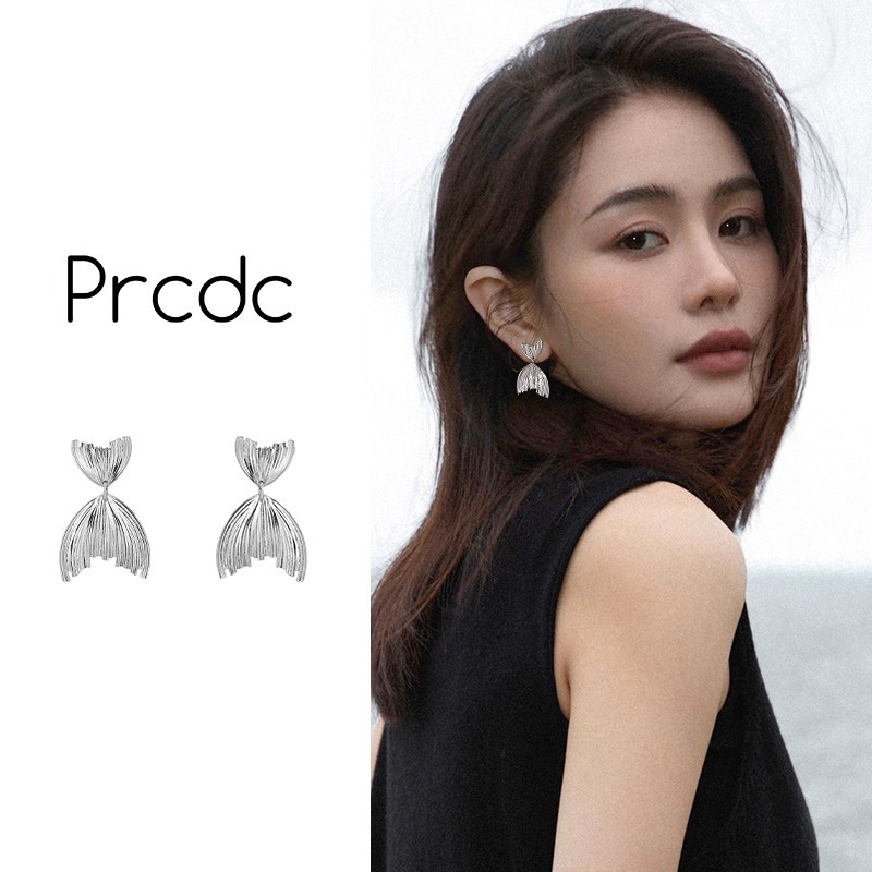 鱼尾耳环轻奢高级感夸张耳钉2025