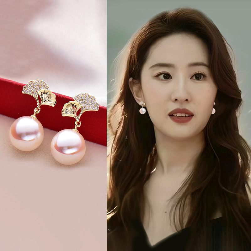 银杏叶珍珠款耳环新款