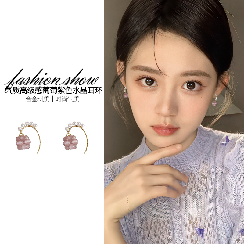 小香风珍珠款花朵耳坠耳饰女