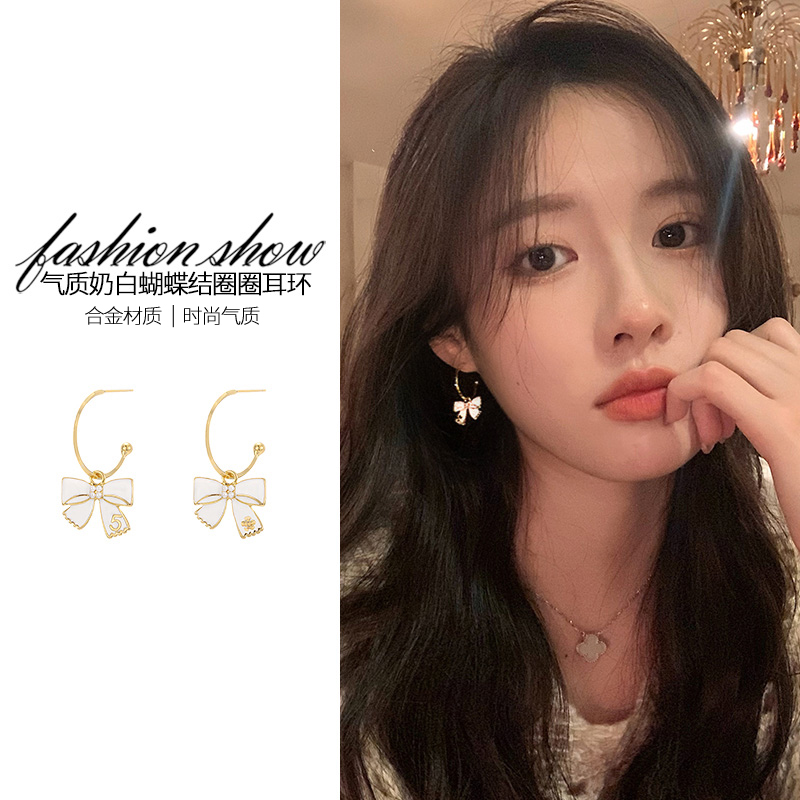 蝴蝶结耳钉小众设计感高级
