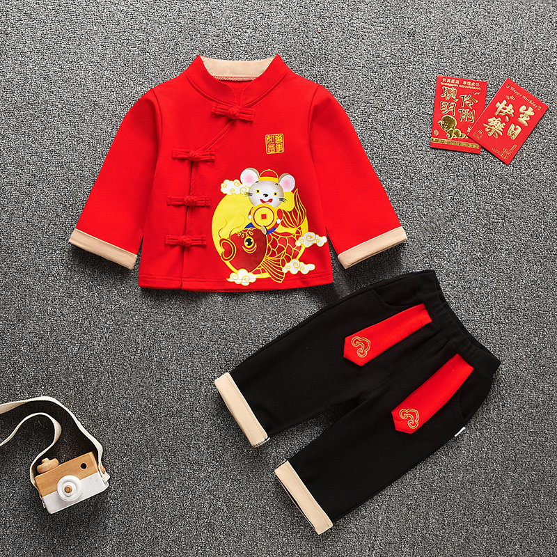 男宝宝一周岁宴礼服秋