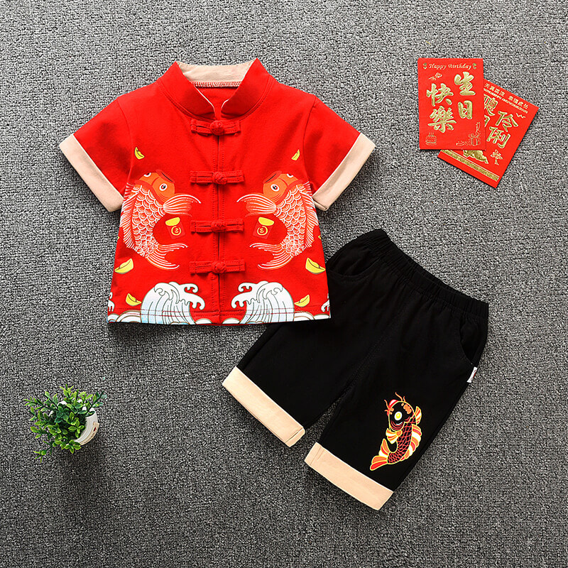 婴儿男童古风薄款夏季周岁礼服
