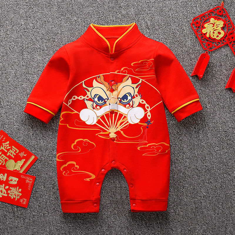 新年满月拍照婴儿衣服春秋