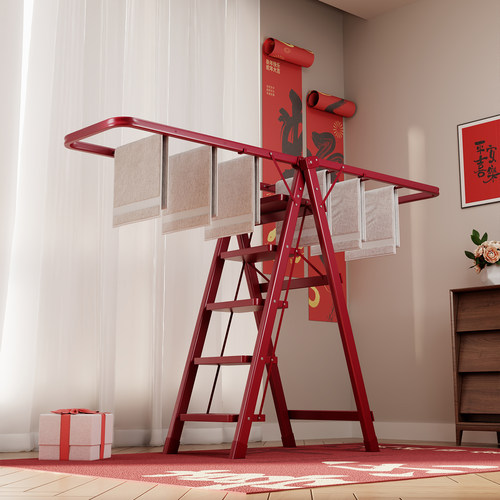 置地折叠多功能晾衣架梯