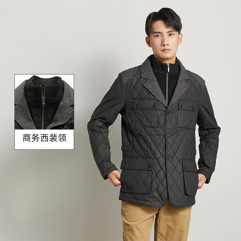 圣大保罗双层领时尚棉外套