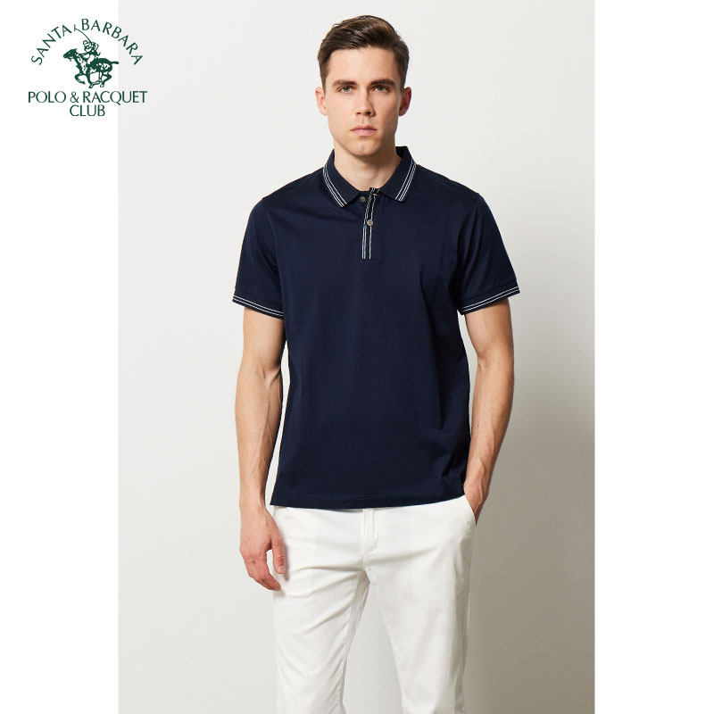 圣大保罗夏季舒适透气短袖男士商务休闲百搭polo翻领纯棉t恤衫
