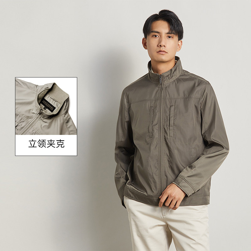 圣大保罗 新款POLO外套男立领商务休闲夹克PW1