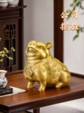 Украшения из чистой латуни, свинья, зодиакальная свинья, удача, золотая свинья, талисман, северо-запад, недостающий угол, счастливая свинья, домашний рабочий стол, большое украшение