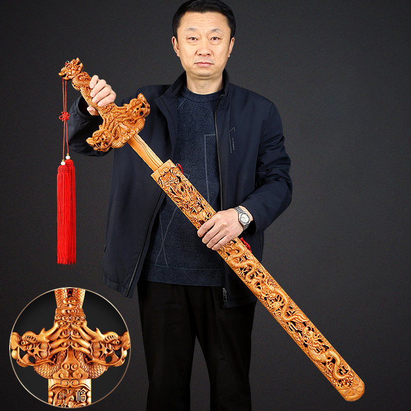 泰山正气剑纯手工桃木剑挂件