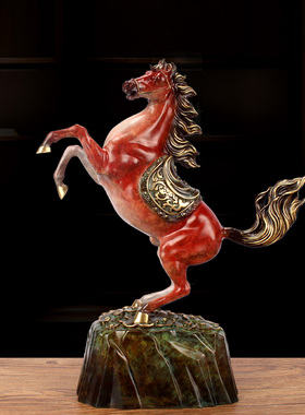 客厅马摆件黄铜马生肖马驿马到成功家居工艺礼品摆饰办公室摆设酒