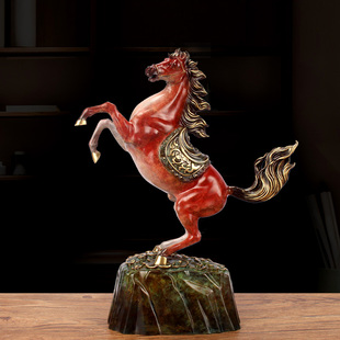 客厅马摆件黄铜马生肖马驿马到成功家居工艺礼品摆饰办公室摆设酒