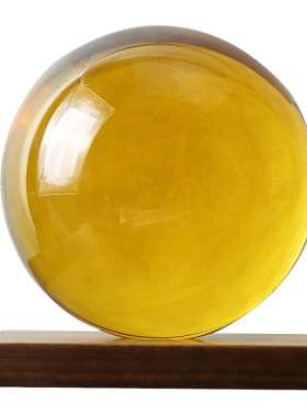 黄白水晶球摆件人造透明玻璃球绿紫蓝粉水晶球女孩开业装饰摆件