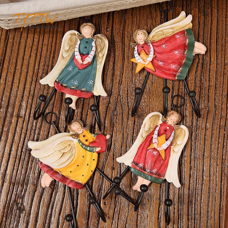 zakka天使女孩三挂钩服装店墙壁