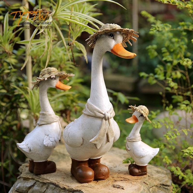 美式乡村花园网红庭院阳台草帽鸭一家三口餐厅家居饰品装饰摆件,家居饰品,装饰摆件,淘宝优惠券,粉丝福利购,淘宝优惠卷