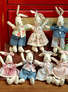 卡通兔子布艺可爱装饰摆件