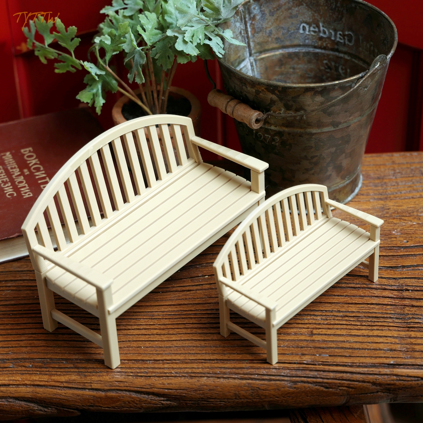 美式木质PVC小号长凳摆件送礼