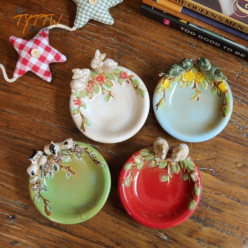 动物陶瓷干果盘香皂托盘烟灰缸