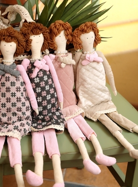 复古布艺珍珠娃娃可爱装饰摆件