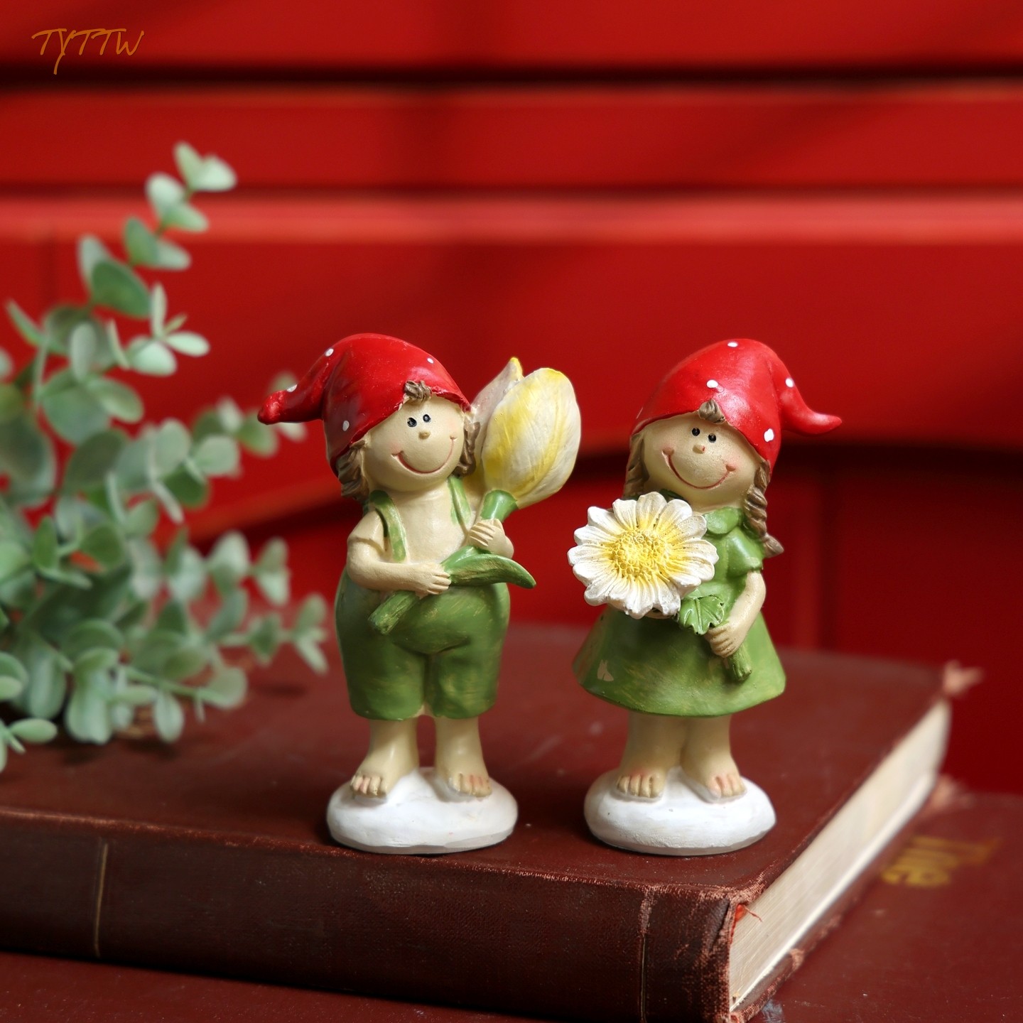 可爱花仙子情侣花园娃娃公仔摆件