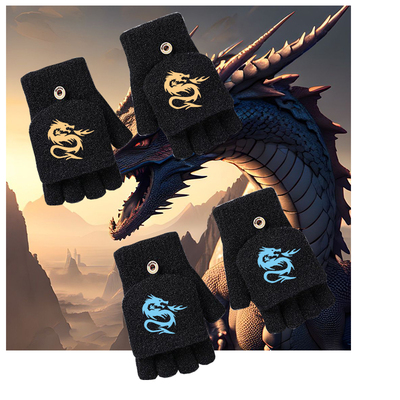 青少年手套半指男可爱卡通