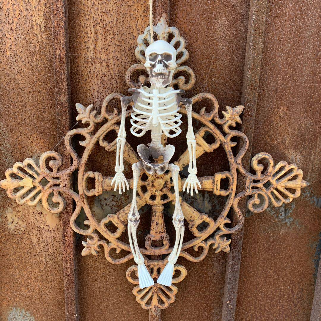 鬼屋万圣节装饰用品道具恐怖骨架塑料仿真人骷髅骨头模型密室逃脱