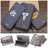 科比詹姆斯欧文库里钱包长款 湖人勇士手抓包 雄鹿篮网快船手机包