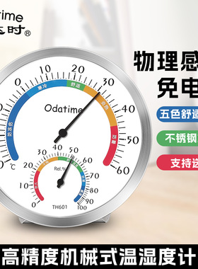 TH601B不锈钢温湿度计室内家用温度表药房实验室工业高精度温度计