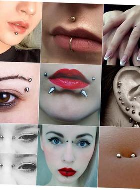 Sticker Fake Belly Eyebrow Lip Piercing Stud Non Piercied Ea