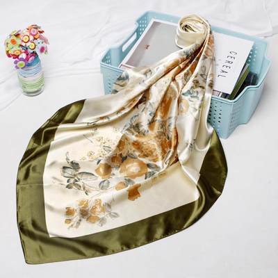 2023 Silk Shawl Square Scarf For Women Print Headband Foular