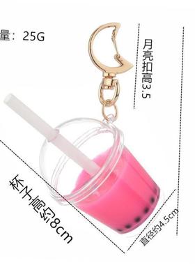 Cute Mini Bubble Tea Keychain For Women Acrylic Simulation